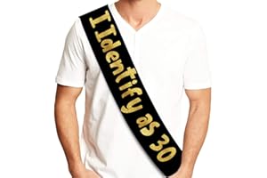 Sterling James Co. Funny Birthday Sash - Unisex, One Size, Black, Letter Print, Birthday