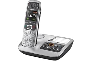 Gigaset E560A - Premium Big Button Cordless Home Phone with Answering Machine, Nuisance Call Block and 4 SOS keys, silver/black
