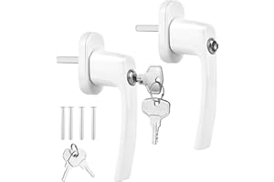 VMUTGA 2 Piezas Manillas de Ventana con Cerradura, Manilla de Ventana de Aluminio con Cerradura, Cerradura de Ventana, Cerradura de Ventana de Seguridad para Niños con Cerradura