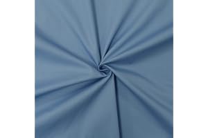DESIGNERS-FACTORY Coupon tissu popeline 100% coton - Tissu coton - Tissu popeline de coton (1m x 1m46, Bleu indigo)