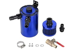 Filtro olio, Akozon in lega di alluminio universale Serbatoio olio Serbatoio olio Cattura olio con kit accessori a 2 porte(Blu)