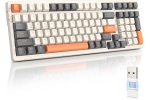 MAGIC-REFINER RK96 Teclado Inalambrico, Teclado Mecánico Gaming 90%, Apex Pro TKL Modo Dual 2.4Ghz/Bluetooth 5.0 Interruptor Rojo Hot Swap con Receptor 2 en 1 para PC/Mac/Tableta/Teclado QWERTY US