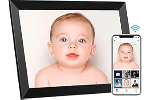 AILRINNI Digital Photo Frame WiFi - 10.1 inch Digital Picture Frame: Smart FHD IPS All-Degree-Viewing Touch Screen,32GB of Built-in Storage,Slideshow Share Via frameo at Anytime Anywhere (Black)