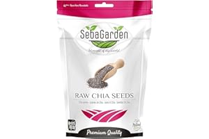 ‎SEBA GARDEN Seba Garden Premium Nährstoffreich – Rohe schwarze Chiasamen 1 kg (2,2 lb) mit 5 g Protein und 10 g Ballaststoffen für Salate, Joghurt und Smoothies, gentechnikfrei, vegan, glutenfrei, Keto und Paleo