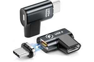 HanCenDa USB-C-Magnetadapter 240 W, 24-Pin-Magnet-USB-C-90-Grad-Adapter Typ-C-Adapter mit USB4 40 Gbit/s Datenübertragung, 8K 60 Hz Video