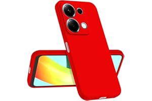Longstong Funda Compatible con Redmi Note 13 Pro 4G / Poco M6 Pro 4G (6.67"), Delgada Antigolpes Personalizada Diseño Minimalista - Rojo Chino