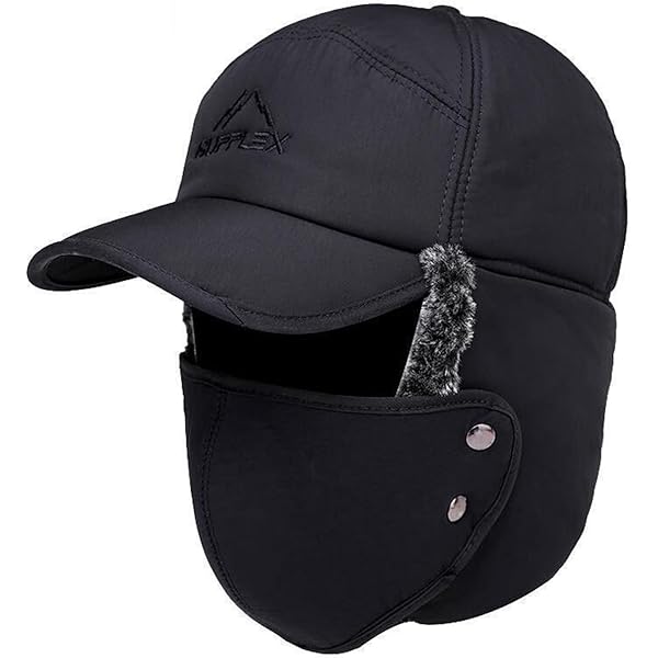 Winter Trapper Hoeden Warme Bomber Hoeden Met Oorflap En Face Cover Thermische Bont Trooper Hoed Winddicht Hoeden