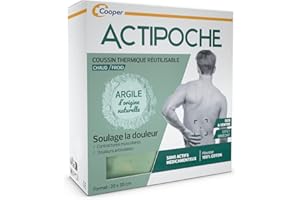ACTIPOCHE - Coussin thermique - Thermothérapie - Contractures musculaires et douleurs articulaires - Dos et ventre - Argile - 1 unité