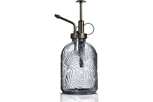 KoGiio Szklany spryskiwacz do roślin, 360 ml, retro, z górną pompką konewki, jedną ręką spryskiwacz mgiełkowy do ogrodnictwa, ogrodu, czyszczenia, alkoholu - szary