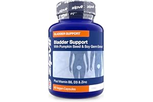 Zipvit Bladder Support with Pumpkin Seed & Soy Germ Extracts,Enriched with Vitamins D3, B6 & Zinc. 60 Vegan Capsules for Men and Women.