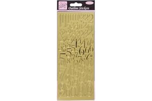 ANITA'S Anitas Outline Stickers, Mixed Numbers, Gold, For Scrapbooking, Card Making, Kids Play, Homework, Art, Craft, Embelish, Decorative, Paper, Card, Glass, Metal, Plastic, Foam
