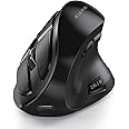 Seenda Ergonomic Mouse Wireless, Rechargeable Vertical Mouse for Multi-Purpose (BT3.0/5.0/2.4GHZ), Ergonomic Mouse Bluetooth for Laptop/PC/Smart TV/Mac/Smartphone/Tablet/iPad - Black