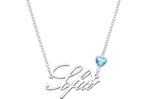 Kraven Collane Donna con Nome Daino Pietra di Nascita Blu Ciondolo con Nome Iniziale Personalizzate inciso su Misura Regali di Natale per Donne Ragazze Adolescenti Figlia