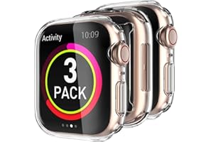 Delidigi 3 Pièces Coque pour Apple Watch 41mm, Protection D'écran en TPU Haute Transparence Antichoc Compatible avec Apple Watch Series 9 8 7(41mm, Clair)