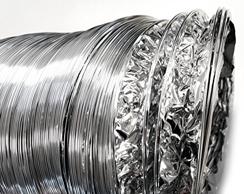 Alu-Flexschlauch 10m DN 100 125 150 160 180 200 mm + 2 Edelstahl Schlauchschellen, Alu-Flexrohr Lüftungsschlauch Aluminium (DN 125) - 4