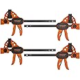 Jorgensen 6" Spreader/Bar Clamp Set, 4-pack,One-Hand Light Duty E-Z Hold Clamp/Spreader, 99216A,Black Orange