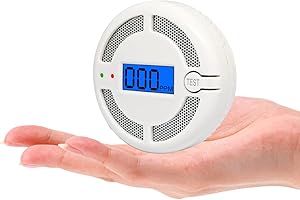 YEZALA Mini Carbon Monoxide Detector, Battery Powered CO monoxide Alarm with LCD Digital Display for Home and Car Safety, CO Monitor Conforms to EN 50291 Standad (1pcs)