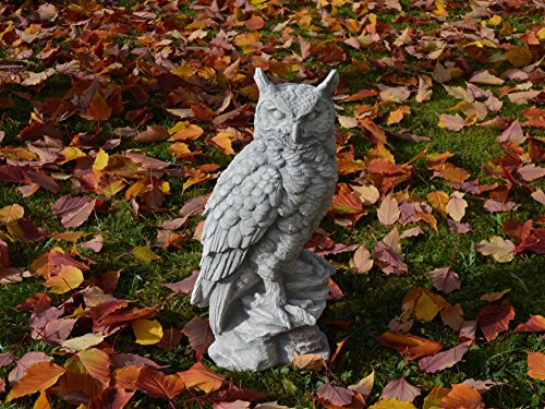 Lustige Eule Uhu Vogel aus Steinguss, frostfest - 2