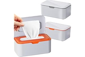 CUTIOLLY Caja de Toallitas Húmedas,2pcs Caja de Almacenamiento para Toallitas Húmedas,Caja de Papel Higiénico Húmedo,Caja de Servilletas con Tapa,Dispensador Almacenamiento de Toallitas Húmedas