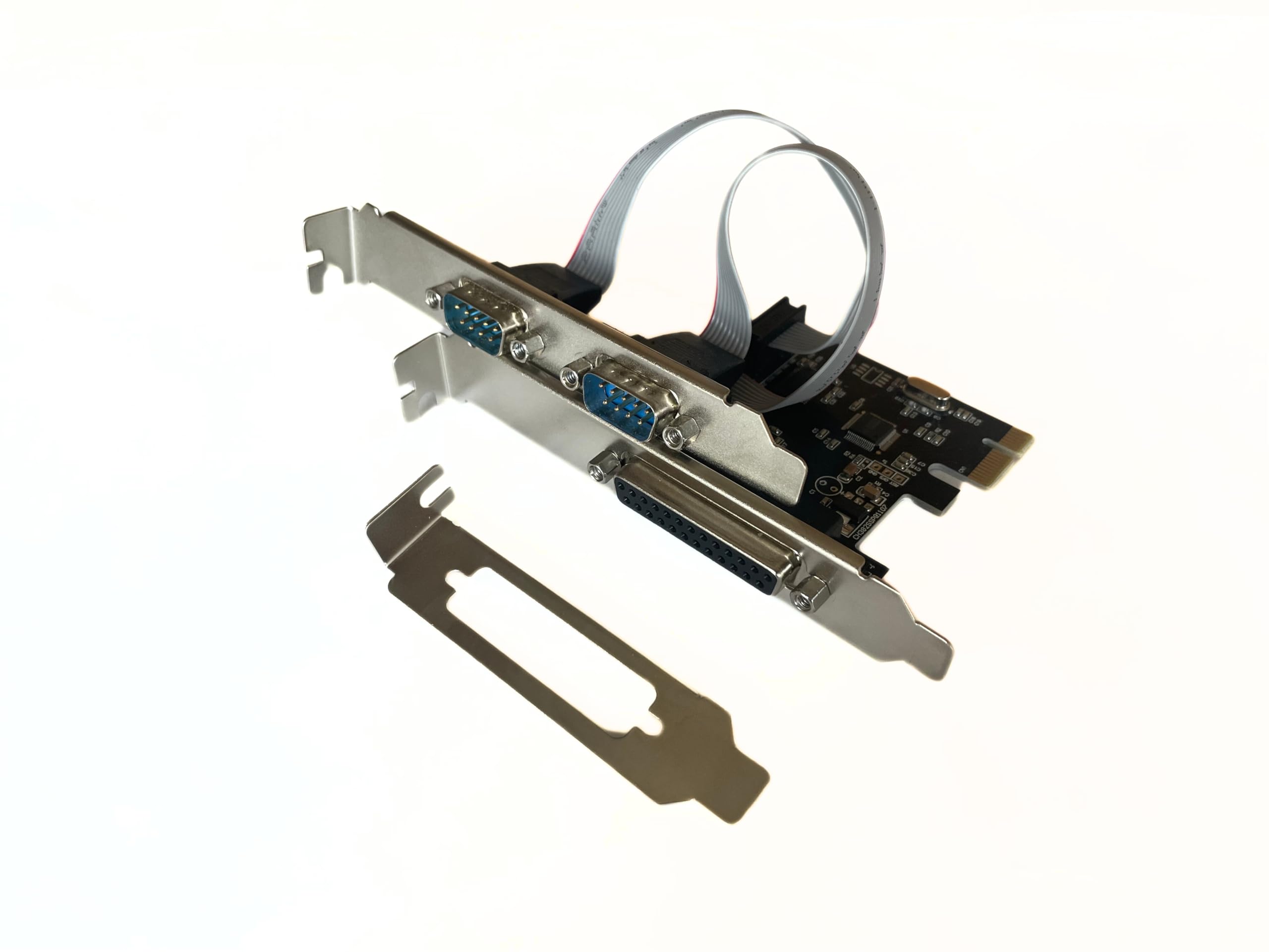 Millennium Technology Pci Express 2Port Serial + 1Port Parallel Card | PCIE to RS232 (DB9) COM Port & DB25 Parallel Port Combo Card WCH 382 Chipset for Desktop with Low Bracket