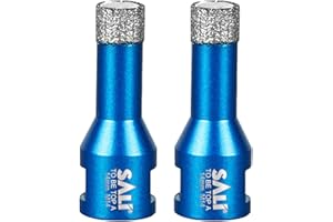 SALI Diamant Trockenbohrer Fliesenbohrer 14mm 2 Stücke M14 Gewinde Diamantbohrer Glasbohrer Set Lochsäge für Keramik, Granit, Porzellan, Fliesen, Feinsteinzeug, Mauerwerk, Marmor, für Winkelschleifer