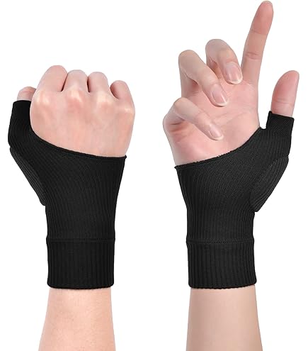 2 paia di fasce per pollice destra e sinistra – nero & colore nero & colore fascia per il pollice, fascia per il pollice destra, supporto traspirante, guida per il pollice per