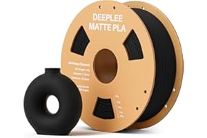 DEEPLEE Filamento PLA Mate 1,75 mm, Material de Impresión 3D PLA MATTE con Precisión Dimensional +/- 0,02 mm, para la Mayoría de Impresoras 3D FDM, 1KG Negro