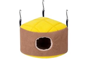 PUCO Nido di peluche per pappagalli, amaca calda per piccoli animali domestici, con ganci in metallo, per calopsitte, inseparabili, pappagalli, tende e capanne