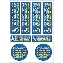 Autocollants Place Handicapé - Pack 20 Stickers (4 Versions) - Vinyle Résistant Pluie/Soleil