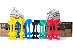 TOSSIT Juego Dardos de Silicona Ventosa - Juega con Familia y Amigos, Modos Petanca o Bocha y más! Ideal Interior Exterior, Diversión Portatil Todas Las Edades! Twin Pack: 4 Colores + 2 Negros