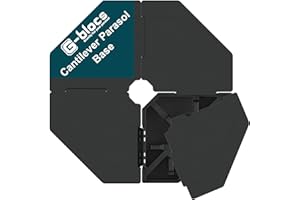 Divine Style G-Blocs Cantilever Parasol Base Weights - Made In Britain and Easy to Fill with 4 x Removable Easy Click Lids (Urban Grey)