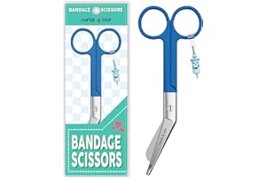 Nurse is Love, forbici da infermiere smussate, forbici per bendaggi per l'infermiera in difficoltà, forbici mediche angolate speciali come regalo per gli accessori da infermiere. Colore Blue