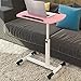 Produktbild DZYZZ Schreibtisch, Nachttisch Computertisch Multifunktions Einfacher Falz Mobiler Hubtisch Höhenverstellbar Haushaltsarbeitstisch Schwarz Rosa Weiß, Schreibtisch,Rosa