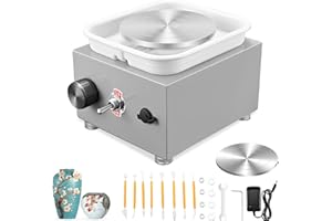 SenDeluz Tour de Potier, Roue de Poterie Électrique 2000 RPM Tour Poterie avec Bassin en ABS Amovible et Plateau Tournant de 6,5/10 cm, Tour de Poterie pour Enfants et Adultes