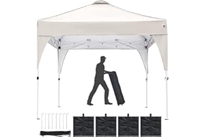 MELODYBLUE Gazebo, Pop Up Gazebo 3mx3m with Roller Bag, Waterproof Party Gazebo, 50+UV Protection with Coated Thincken Steel Frame for Party, Camping, Outdoor Activities -Beige