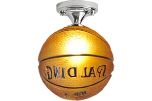 WUUISDNX Plafonnier LED en Verre de qualité supérieure, Ballon de Football, décoration créative pour Chambre d'enfant, garçon, Bar, Club de Football, Jaune