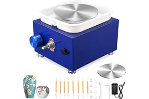SenDeluz Tour de Potier, Roue de Poterie Électrique 2000 RPM Tour Poterie avec Bassin en ABS Amovible et Plateau Tournant de 6,5/10 cm, Tour de Poterie pour Enfants et Adultes
