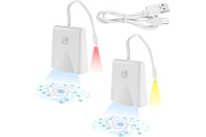 FORIBYW 2Pcs Projectable Toilet Light Automatic Motion Activated LED USB Rechargeable Bathroom Toilet Bowl Night Light Sensor LED Color Changing Waterproof Toilet Seat Light for Home Bathroom Toilet