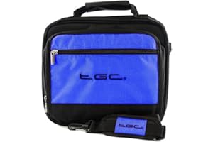 Bush 12" Portable DVD Player Twin Compartment Case Bag by TGC ® (Dreamy Blue & Black)