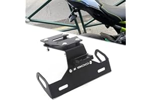 VCOUER Moto CNC Ajustable Titular De Soportes de Matrícula Marco De Placa Portamatrícula, para Kawasaki Z900 Z 900 2017 2021 2018 2019 2020 con LED Luz Accesorios