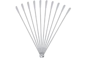 Romote Lot de 10 agitateurs à cocktail en acier inoxydable pour boissons jus, café, lait – Argent