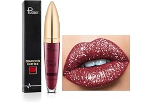 HIKAKA 18 Farben Diamant glänzender langanhaltender Lippenstift,3D Shining Stars Perlglanz Lipgloss,Shimmer Metallic Texture Liquid,lang anhaltender Lipgloss,wasserdichte langlebiger Not Stick Cup (16)
