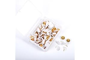 Inlefen 100pcs Push Pins,Push Pins for Cork Board for cards for drawing photo wall art for home office school White