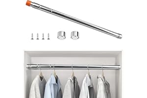XAVSWRDE Asta Appendiabiti per Armadio Estensibile 58-100cm Asta Appendiabiti Regolabile Diametro 25 mm Barra Telescopica per Armadio in Acciaio Inossidabile con 4 Viti Adatto all'Uso in Armadi