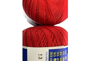 LA MERCERIA ONLINE Cotone Per Uncinetto Numero N° 5-100 Grammi Filo Di Scozia( Sono 282 Mt.) Tinta Unita E Per Altre Quantità Contattatemi (Rosso 13)