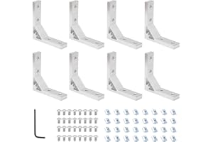IMETRX Aluprofil 20x20 nut 6 Aluwinkel 20x20 Eckwinkel Verbinder 8pcs für Aluprofil 20x20 Silber