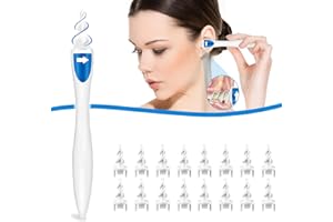 MOSSWORLD Ohrenschmalz Entferner, Ohrenreiniger Q grips, Ear Cleaning Ohr Schmalz Reiniger kit Sicheres und Weiches 360 Grad Spirale Silikon Ohrreiniger mit 16 Ersatzköpfen Für Kinder und Erwachsene