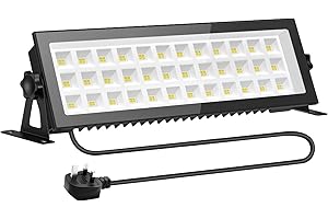 LITGLOBE LED Floodlight Outdoor,100W 13000LM Flood Lights with 1.5M Plug,6500K Cold White LED Security Light,IP66 Waterproof LED Work Light,Outdoor Floodlight for Backyard Garden Patio Warehouse