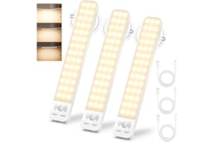 YLATOIAL Luce Armadio LED con Sensore Movimento, 3 Modalità Dimmerabile Luci Armadio, 2000 mAh Luce LED Ricaricabile Senza Fili, Magnetica Sottopensile Cucina Led Lampada per Armadio Scale Camera Corridoio