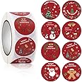 FEIFEI'S BOW 500pcs Christmas Stickers Party Bag Fillers Tags Gift Self-Adhesive Label Craft Scrapbooking Envelope Seal (Christmas 04)
